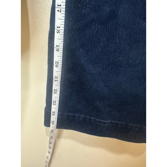 Maeve The Colette Crop High Rise Wide Leg Jeans Sz 31 Dark Wash Sparkle - Picture 5 of 6